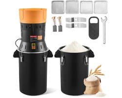 VEVOR Elektrische Graanmolen 25 Liter, Specerijenmolen 600 W, Specerijenmolen met Gegalvaniseerde en Scherpe Messen, Verpulveraar voor Droge Granen, Specerijen, Muesli, Koffie, Maïs 390x320x815 Mm