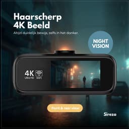 Sireza® D3 - Dashcam - Dashcam Voor Auto - Dual Dashcam - Ultra 4K & UHD - Voor en Achter Camera - WiFi - 2 inch met App - GPS live locatie + snelheid - 64GB SD Kaart - Loop Opname - G Sensor -mini koevoet - NL/FR/ENG Handleiding + NL Systeem — thumbnail 2