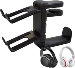 Houder voor hoofdtelefoon en controller, standaard voor hoofdtelefoonhanger,Onder Bureau Game Headset Hook Controller Stand | Accessoires tafelspellen, opbergrek gamecontrollers — thumbnail 1