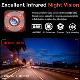 Autodashcam - 1080 P Full HD Dubbele Dashcam - Voorin - WiFi - 2 inch Scherm - Nachtzicht, G-sensor, Lusopname, 150° Groothoek - Bediening — thumbnail 2