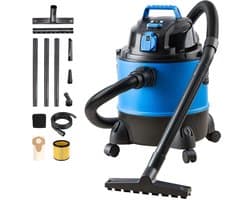 Florixa®Bouwstofzuiger Zonder Zak - Alleszuiger Met Accessoires - Stofzuiger - Zwart/Blauw - 33cm x 34cm x 45cm