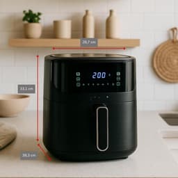 Aurixi® Airfryer xl - Airfryer xxl - Heteluchtfriteuse - 6 Liter - Timer tot 60 Minuten- Zwart - ‎39cm x 29cm x 34cm — thumbnail 4