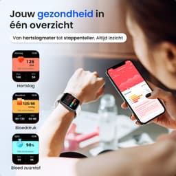 Siltcon® Smartwatch Heren Pro - Smartwatch Dames Pro - Sporthorloge Dames & Heren - Stappenteller Horloge - Hartslagmeter – Bloeddrukmeter - Slaapmonitor - Saturatiemeter – Belfunctie - Elke Smartphone - RVS - Elke pols - Incl. 4 Bandjes — thumbnail 5