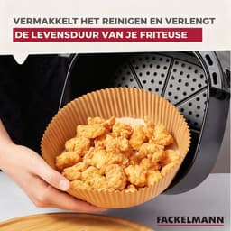 50 Papieren bakvormpjes voor airfryer vierkant 16 cm Fackelmann Diversen — thumbnail 3