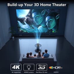 Trexxo - Beamer - Projector - Beamer 4K - Home Theater Projector - 40000 Lumen - Android 12.0 - Wifi - Bluetooth - 360 graden rotatie — thumbnail 2
