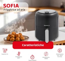 Compacte Heteluchtfriteuse 2.5L met Timer en Regelbare Temperatuur tot 200°C — thumbnail 3