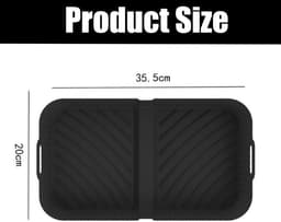 Gigicial Siliconen mandvoeringen voor de airfryer - Airfryer accessoires - Voor AF500EU/500 modellen en vier airfryer standen - 4-pack - Zwarte herbruikbare mandvoeringen — thumbnail 5