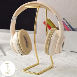Universele Koptelefoon Standaard - Draaibaar & Stevig - Aluminium - Goud — thumbnail 3