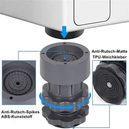 4 Stuks Wasmachine Trillingsdempers Verstelbare Rubberen Voetjes Anti-Vibratie Onderzetters — thumbnail 5