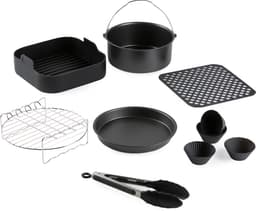 DOMO 168 Accessoires Airfryer – 12-delig – Geschikt voor (X)XL Airfryers (Ø 20,5 cm) – Heteluchtfriteuse Accessoires Set - PFAS-vrije antiaanbaklaag – Vaatwasmachinebestendig — thumbnail 1
