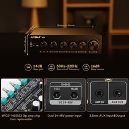 Krachtige 2.1 Kanaals Bluetooth 5.2 Versterker 300W x 2 + 300W Subwoofer voor Thuis en Boekenplank Luidsprekers — thumbnail 3