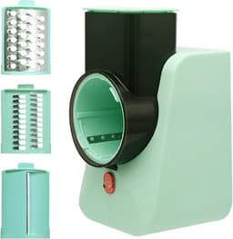 Elektrische Kaasrasp - Keukenmachine Rasp - Snel Groenten Snijden - Vijf Snijbladen - 25 x 14 x 12 cm - Groen — thumbnail 5