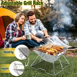 Eenvoudige Houtskool BBQ – Opvouwbare Barbecue met Snelle Montage en Regelbare Hoogte — thumbnail 3