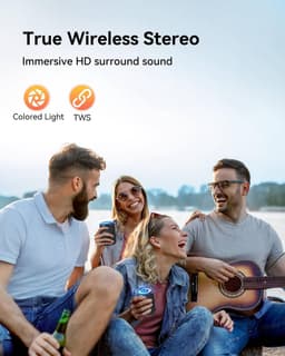 Kleine Bluetooth Speaker met Lichten – TWS, Bluetooth 5.3, Type C, AUX/TF – Voor Buiten & Thuis — thumbnail 3