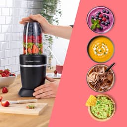 GOURMETmaxx Nutrition Mixer 1000 Watt | Smoothie Maker mit to go Deckel | Standmixer mit Mixbecher & Frischhaltedeckel – ideal zum Aufbewahren | Standmixer mit Zubehörset L für Shakes, Smoothies etc. — thumbnail 2