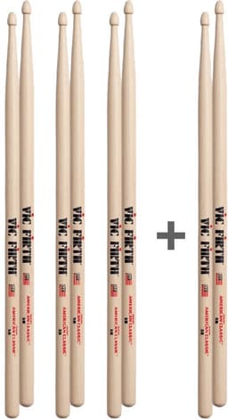 Vic Firth 5B promopack - Voordeelpack; 3 paar + 1 paar gratis! — thumbnail 4