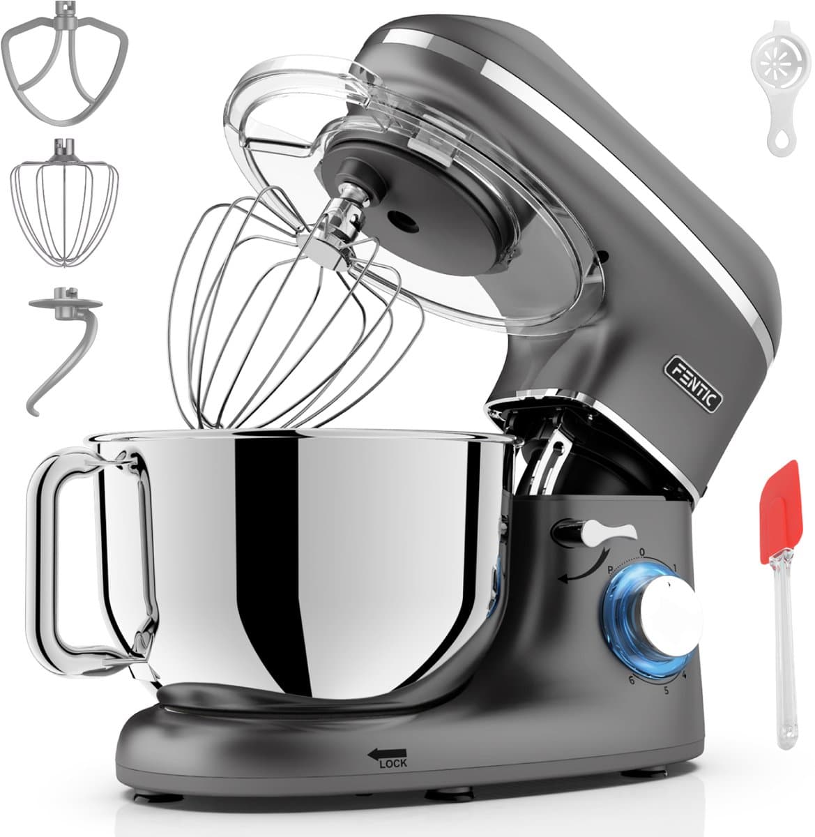 Fentic Keukenmachine – 2000W – Keukenrobot - Foodprocessor - 6,2L Mengkom – Incl. extra Accessoires – Antraciet — afbeelding 1