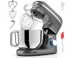 Fentic Keukenmachine – 2000W – Keukenrobot - Foodprocessor - 6,2L Mengkom – Incl. extra Accessoires – Antraciet