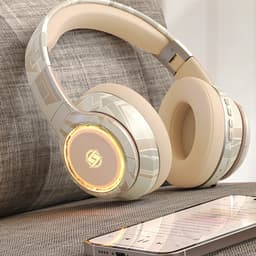 NAXSIR Over-Ear Bluetooth-hoofdtelefoon met RGB-verlichting, kaartlezer, ruisonderdrukking, Bluetooth 5.3, draadloze hoofdtelefoon — thumbnail 4