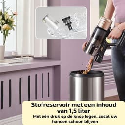 Steelstofzuiger Draadloos - Kruimeldief - Stofzuiger 50kPa zuigkracht - Zonder zak op accu - CleanDetect — thumbnail 3