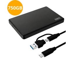 Rolio Externe Harde Schijf - USB 3.1 en USB C - 1Gbps snelheid - 750GB Opslag