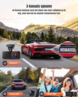 Aura® Dual Dashcam - Voor en Achter Camera – Auto Camera Met Nachtzicht - Zwart - ‎2cm x 11cm x 5cm — thumbnail 3