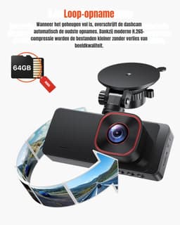 Aura® Dual Dashcam - Voor en Achter Camera – Auto Camera Met Nachtzicht - Zwart - ‎2cm x 11cm x 5cm — thumbnail 4