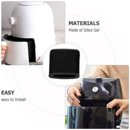 8 stuks - Siliconen beschermkap voor airfryer - Siliconen hoes voor airfryer - Zwart - Rubberen kussen voor airfryer - Rubberen vervangingsaccessoire voor airfryerbak — thumbnail 3