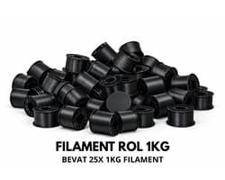 25x 1KG Zwarte Filament PLA+ 3D Printer Filament 1.75mm – Hoogwaardig 3D Printing Filament, Extra Sterk en Flexibel, Anti-Warp, Glanzend, Compatibel met FDM Printers, Print Zonder Problemen