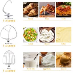 Biolomix Keukenmachine - Keukenmixer - Foodprocessor - Mixer - Blender - Stille motor - Keukenmachines - Mixer met mengkom - Mixers - 6L kom - 1200W - Grijs — thumbnail 5