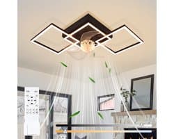 NETTLIFE Moderne Plafondlamp met Ventilator LED - 68cm - 6 Standen - Dimbaar - Met Afstandsbediening en Timer - Voor Woonkamer & Eetkamer — afbeelding 1