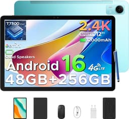 POCKAM P12 Pro - Tablet - 48GB RAM (12+36GB) + 256 GB ROM (2 TB/TF) - 12 Inch 2K 120Hz IPS - Android 16 - 12000mAh/18W - 4G LTE - Wi-Fi 5 - Bluetooth 5.0 - T7300 - Quad Speakers - Volledige accessoirebundel met toetsenbord en stylus-Blauw — thumbnail 1
