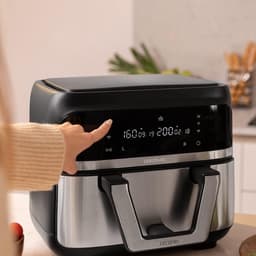 Heteluchtfriteuse 9L - Airfryer met 2 manden - Gezond koken - Dubbele temperatuur controle — thumbnail 3