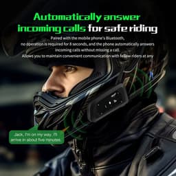 Flolife - V6 PRO+ Motorhelm Intercom Bluetooth Headset – Waterdicht IP67, CVC Ruisonderdrukking, 260U Standby Tijd — thumbnail 3