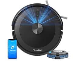 Robotstofzuiger met Dweilfunctie & Automatische Leegbasis – 4000 Pa Zuigkracht – LiDAR Navigatie – App & Alexa – Tot 260 min – Zwart