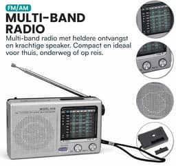 Twenty4seven® Draagbare Noodradio - Mini Radio voor Noodpakket - FM/AM op Batterijen - Voorbereid op Rampen & Noodgevallen — thumbnail 3