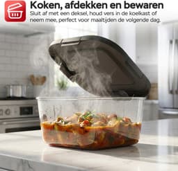 Turbotronic AFG6 Airfryer XXL met glazen bak- BPA & PFAS Vrij - 6L - Heteluchtfriteuse - Dual Heating - 50ºC tot 180ºC - 8 Kookprogramma's - Zwart — thumbnail 5