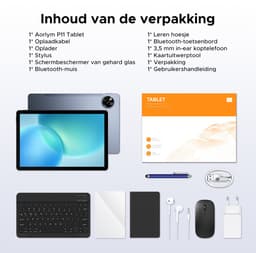 Aorlym P11 Tablet - 48GB RAM+128GB ROM/TF 2TB - Android 16 - 11 inch tablet 90Hz - T7250 - 8800mAh - 13MP+5MP - Gemini AI - Widevine L1 - Face ID - 5G WIFI - Dubbele luidsprekers - Pen, toetsenbord, muis - Grijs — thumbnail 4