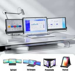 Nexvo® Krachtige en Professionele Portable Monitor Pro 2024 - Full HD - 13” / 16.5” Tri-Screen - Laptop Scherm Uitbreider - Zwart - ‎23cm x 33cm x 3cm — thumbnail 4
