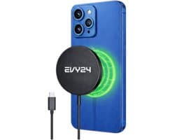 Evy24 Draadloze Oplader Qi2 - MagSafe Oplader 15W - Wireless Charger - Geschikt voor iOS en Andriod - Draadloze Oplader - USB C Kabel - Zwart