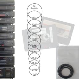 Set van 10 Vierkante Rubberen Aandrijf Riemen / Snaren voor Cassettedecks en Kinderspeelgoed - Middelgroot — thumbnail 2