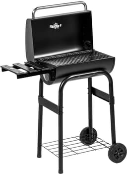 Premie Houtskool Barbecue - Smoker Barbecue - Barbecuegrill - Houtskoolgrill met Deksel, Handgrepen, Thermometer, Wielen - Verplaatsbaar - BBQ voor buiten, tuin - 83 x 46,5 x 115 cm - Zwart — thumbnail 1