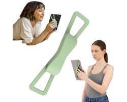 Tablet polsband - Vingergreep houder - Leeshulp - Siliconen gripband - Accessoire voor lezen met één hand - Geschikt voor mobiele telefoons, tablets en e-readers (19*4 cm - Groen)