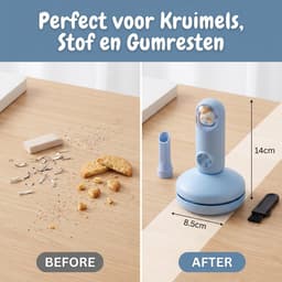 Draadloze mini-bureaustofzuiger - Oplaadbare bureaustofzuiger voor het reinigen van toetsenborden en ander stof - Draagbaar - Blauw — thumbnail 5
