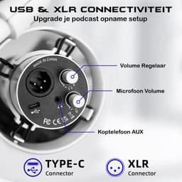 FIFINE K688CT - Wit - USB / XLR - Dynamische Microfoon - Met Boom Arm - Streaming - Podcasting - Gaming - Geschikt voor PS4 / PS5 / PC - Wit — thumbnail 3