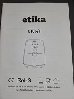 Etika Grote airfryer 4liter, Zwart — thumbnail 5