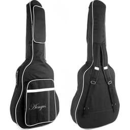 Stevige, Gevoerde Gitaartas voor Akoestische of Western Gitaar (40/41 inch) - Zwart met Reflecterende Details — thumbnail 1