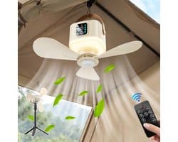 Rosnek 3-in-1 Oplaadbare Campingventilator met Verlichting - 7200mAh Ventilator Lamp met Statief & Muggenverdelger - Draagbare Tafelventilator - Tent - Outdoor — afbeelding 1