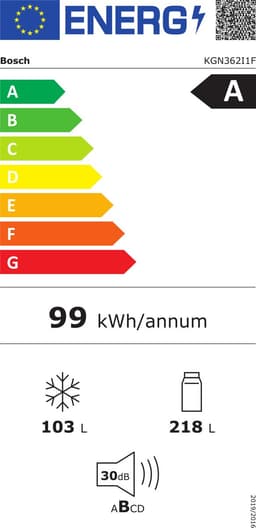 Bosch Serie 4 KGN362I1F - Koel-vriescombinatie - Total No Frost - Nooit meer ontdooien - 321 liter - VitaFresh XXL: houd etenswaren langer vers met extra ruime vershoudlades - RVS — thumbnail 2