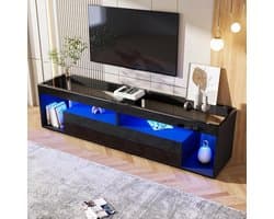 Stijlvolle TV-kast met LED-verlichting en Opbergruimte voor Grote Televisies